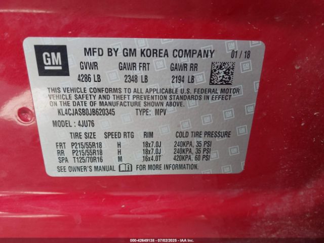 2018 BUICK ENCORE KL4CJASB0JB620345 Photo 8