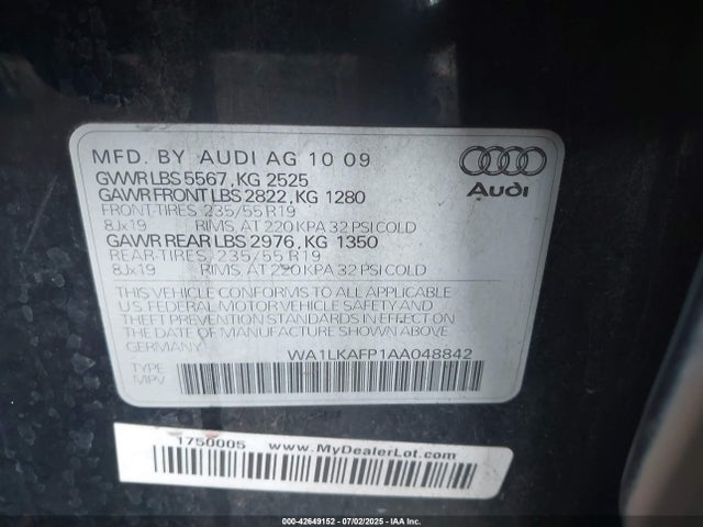 2010 AUDI Q5 WA1LKAFP1AA048842 Photo 8