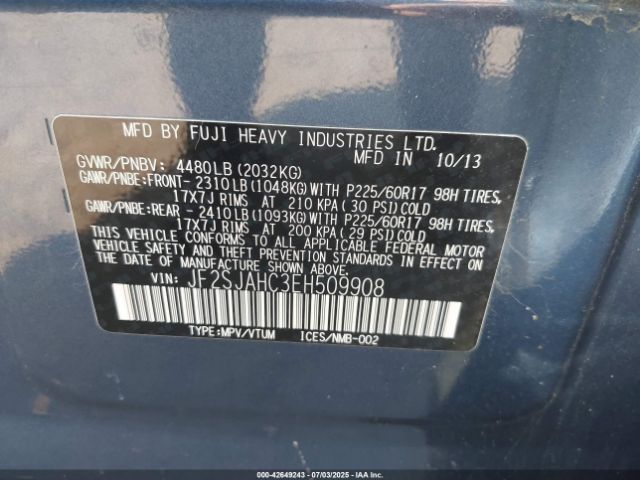 2014 SUBARU FORESTER JF2SJAHC3EH509908 Photo 8
