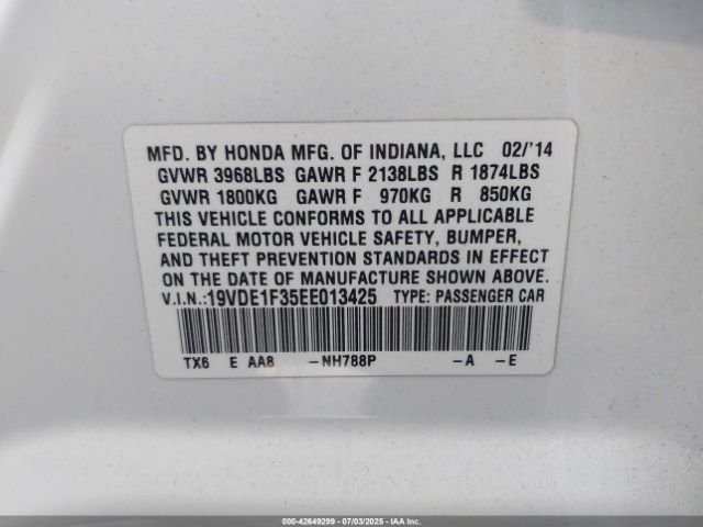 2014 ACURA ILX 19VDE1F35EE013425 Photo 8