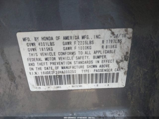 2017 ACURA ILX 19UDE2F30HA000250 Photo 8