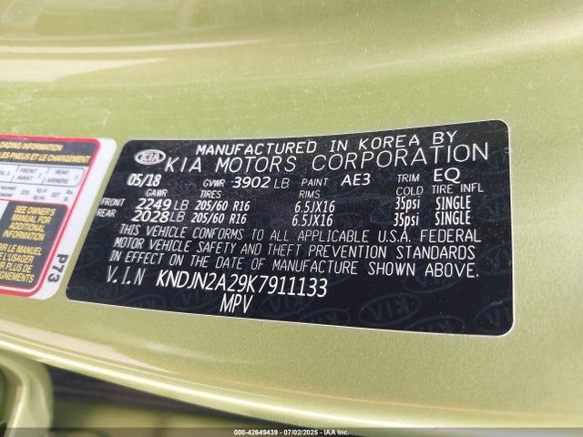 KIA g gdi 2019 KNDJN2A29K7911133 Image 9