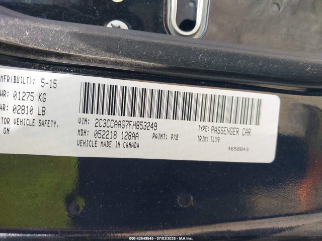 2C3CCAAG7FH853249 Chrysler 2015