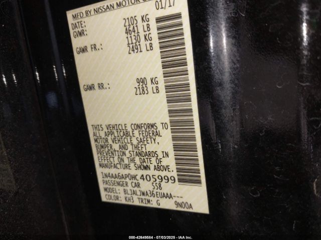 2017 NISSAN MAXIMA 1N4AA6AP0HC405999 Photo 8