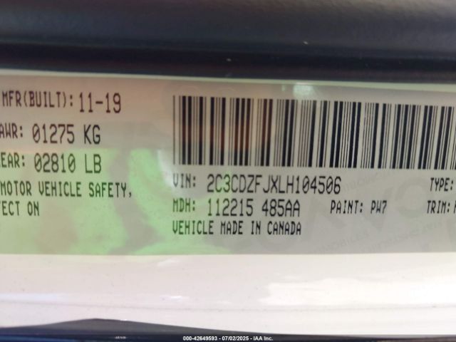 2020 DODGE CHALLENGER 2C3CDZFJXLH104506 Photo 8