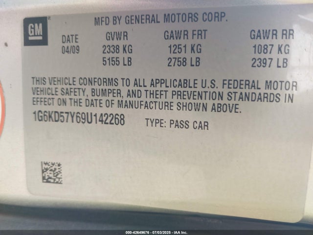 2009 CADILLAC DTS 1G6KD57Y69U142268 Photo 8