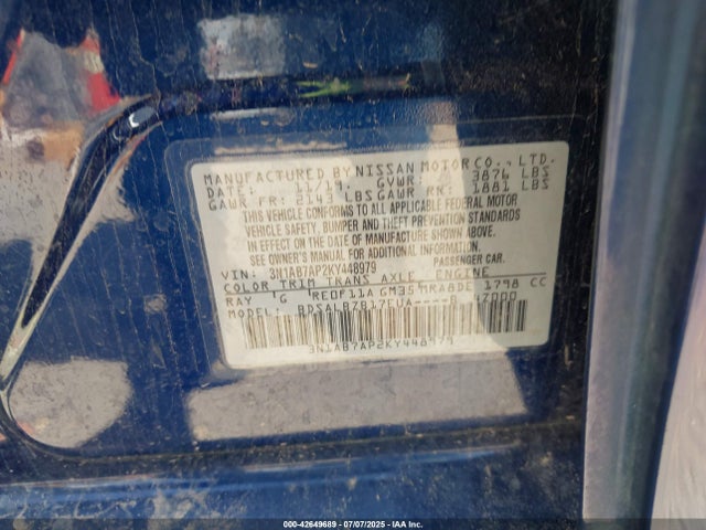 Nissan Sentra 2019 3N1AB7AP2KY448979 Image 9