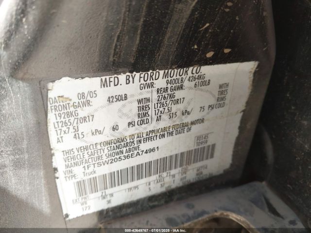 2006 FORD F-250 1FTSW20536EA74961 Photo 8