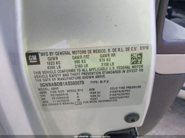 2010 CHEVROLET HHR 3GNBABDB1AS580079 Photo 8