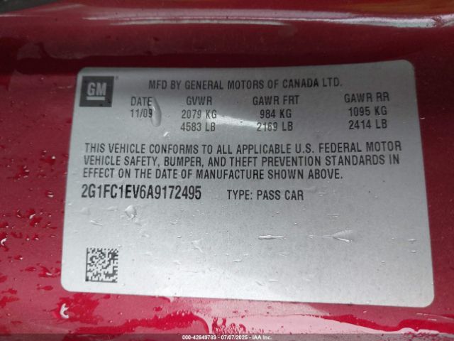 2010 CHEVROLET CAMARO 2G1FC1EV6A9172495 Photo 8