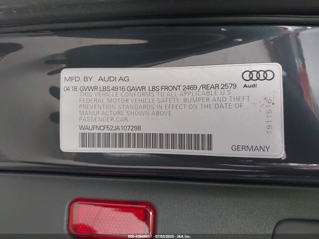 2018 AUDI A5 WAUFNCF52JA107298 Photo 8