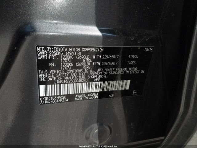 2016 TOYOTA RAV4 HYBRID JTMRJREV5GD048240 Photo 8