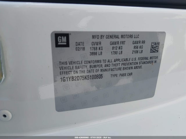 Chevrolet lt1 - direct injection, afm, variable valve timing, high output, alum 2019 1G1YB2D75K5100805 Image 9