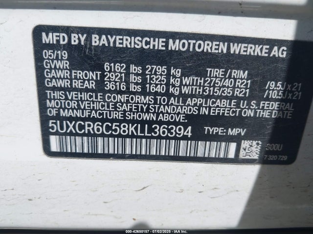 BMW 2019 2019 5UXCR6C58KLL36394 Image 9