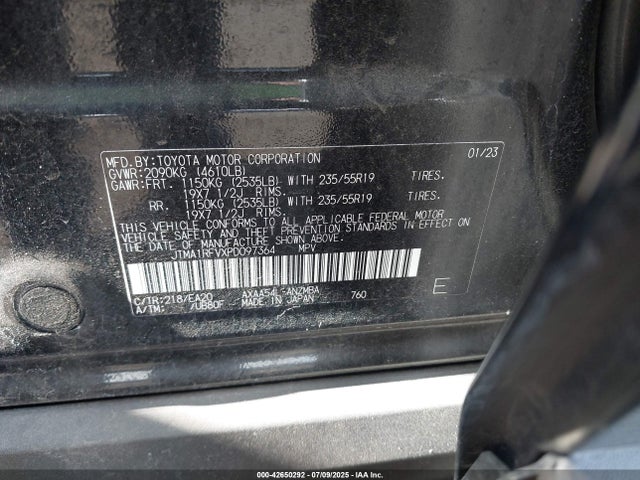 JTMA1RFVXPD097364 Toyota a25a-fks