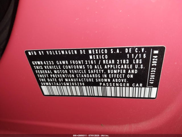 3VWB17AJ1GM285298 Volkswagen 1.8t