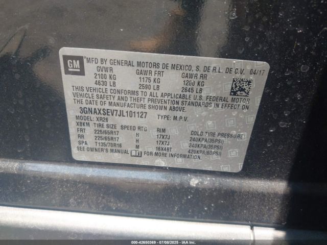 2018 CHEVROLET EQUINOX 3GNAXSEV7JL101127 Photo 8