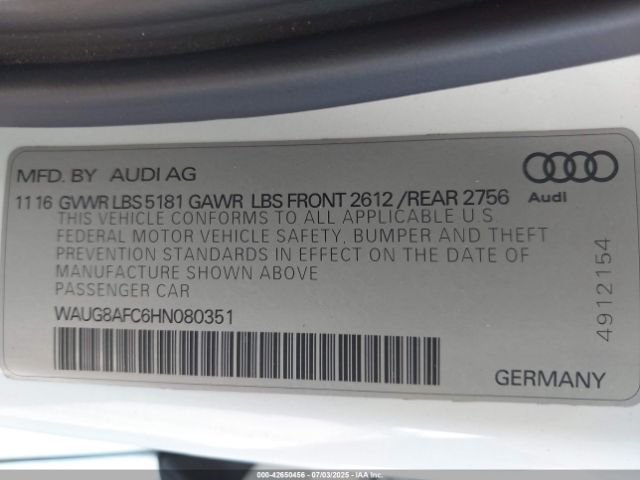 2017 AUDI A6 WAUG8AFC6HN080351 Photo 8