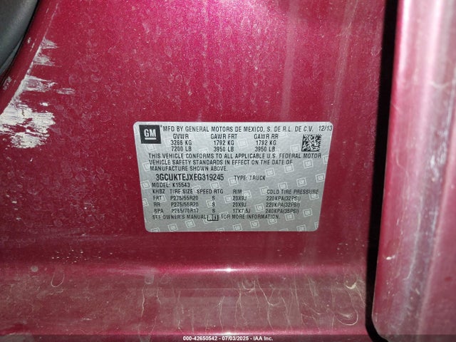 3GCUKTEJXEG319245 Chevrolet l86 - vvt, afm, e85 max, aluminum