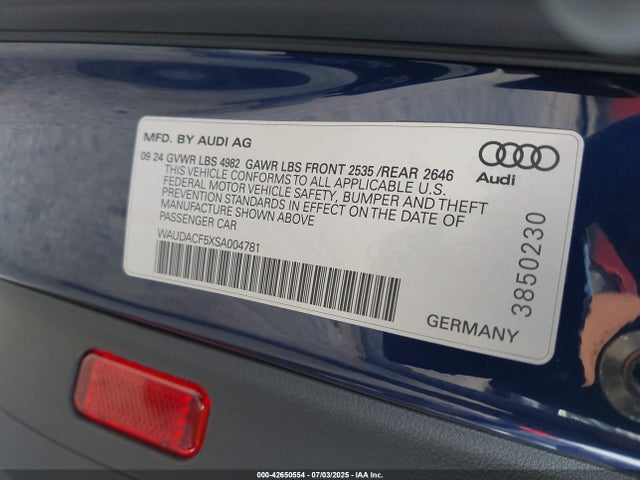 2025 AUDI A5 SPORTBACK WAUDACF5XSA004781 Photo 8