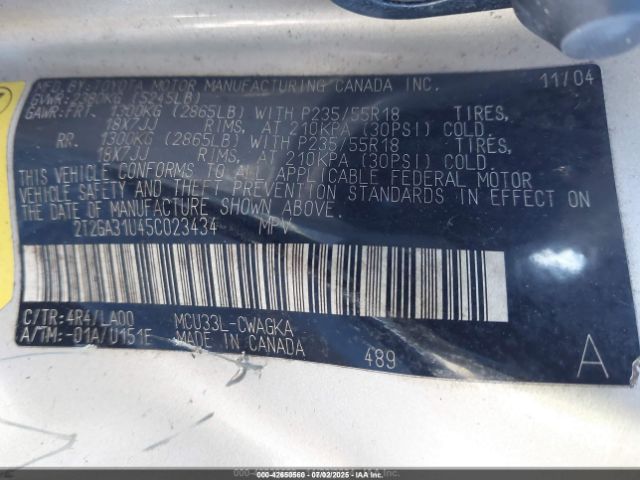 2005 LEXUS RX 330 2T2GA31U45C023434 Photo 8
