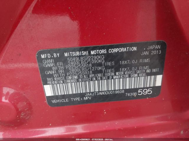 2013 MITSUBISHI OUTLANDER JA4JT3AW0DU019608 Photo 8