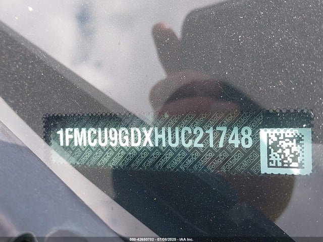 1FMCU9GDXHUC21748 Ford gtdi sigma w/premium fuel
