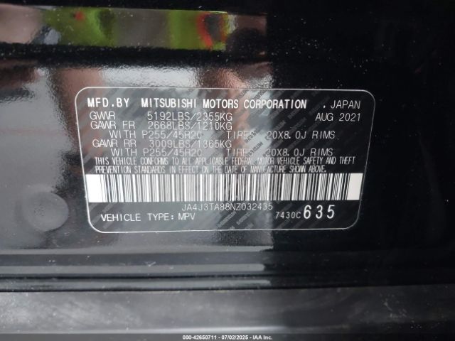 2022 MITSUBISHI OUTLANDER JA4J3TA88NZ032435 Photo 8