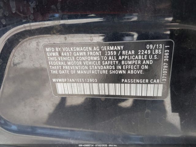 2014 VOLKSWAGEN CC WVWBP7AN1EE512903 Photo 8