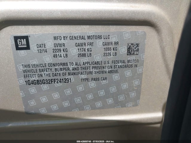 1G4GB5G32FF241291 Buick lfx