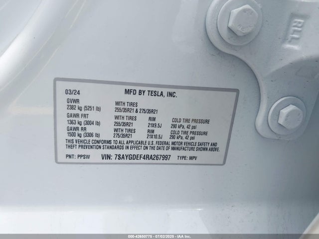 2024 TESLA MODEL Y 7SAYGDEF4RA267997 Photo 8