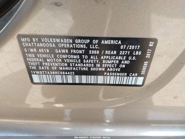 1VWGT7A36HC084422 Volkswagen 1.8 tsi