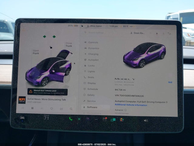 2022 TESLA MODEL Y 7SAYGDEE4NF506226 Photo 6
