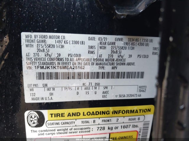 1FMJK1KT6MEA25162 Ford 3.5l gtdi