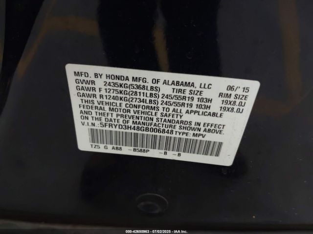 2016 ACURA MDX 5FRYD3H48GB006848 Photo 8