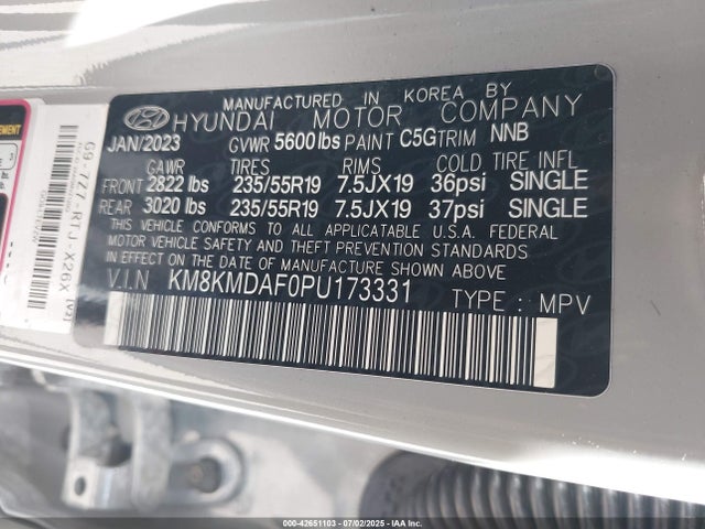 KM8KMDAF0PU173331 Hyundai 2023