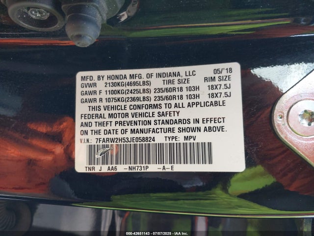 Honda l15be 2018 7FARW2H53JE058824 Image 9