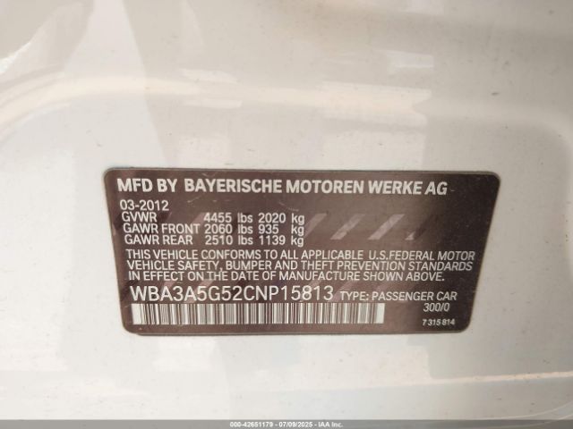 2012 BMW 328I WBA3A5G52CNP15813 Photo 8