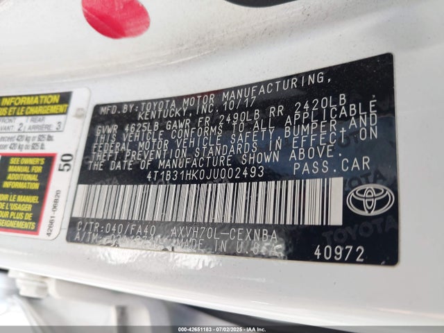 4T1B31HK0JU002493 Toyota a25a-fxs port+direct