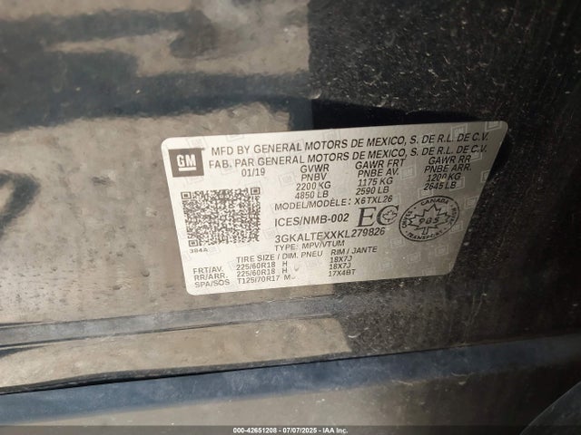 3GKALTEXXKL279826 GMC ltg - spark ignited direct injection, alum dohc, vvt, dcvcp turbo, e0-e100, alum