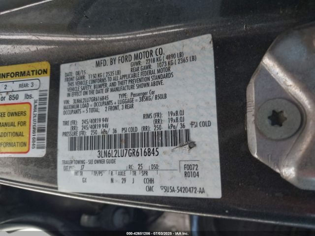 2016 LINCOLN MKZ HYBRID 3LN6L2LU7GR616845 Photo 8