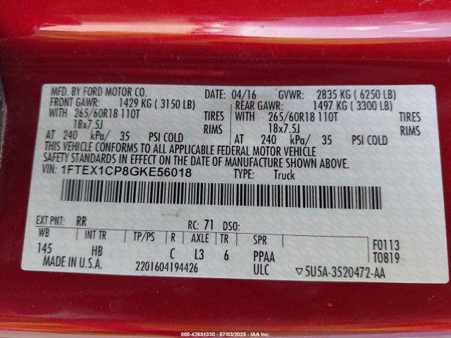 Ford 2016 2016 1FTEX1CP8GKE56018 Image 9