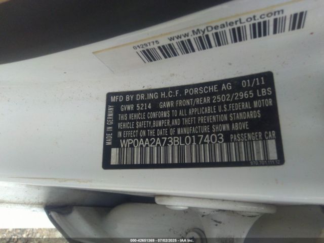 2011 PORSCHE PANAMERA WP0AA2A73BL017403 Photo 8