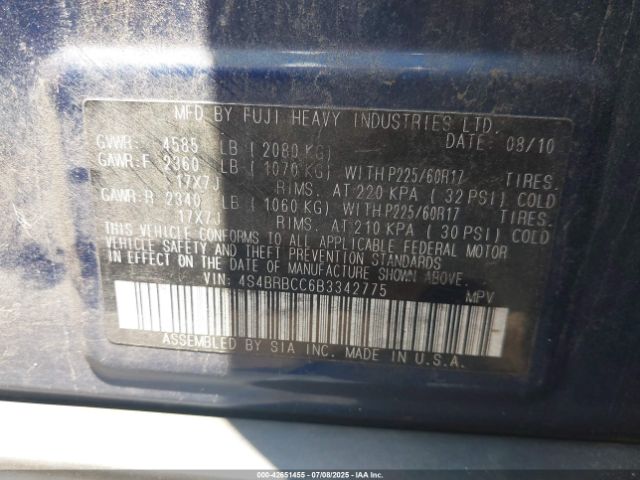 2011 SUBARU OUTBACK 4S4BRBCC6B3342775 Photo 8