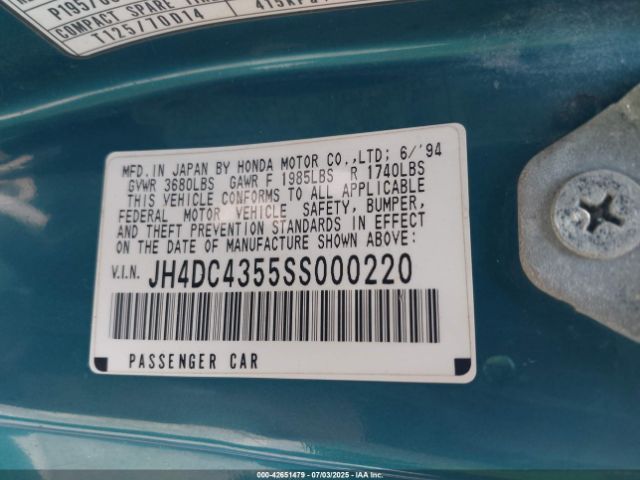 1995 ACURA INTEGRA JH4DC4355SS000220 Photo 8