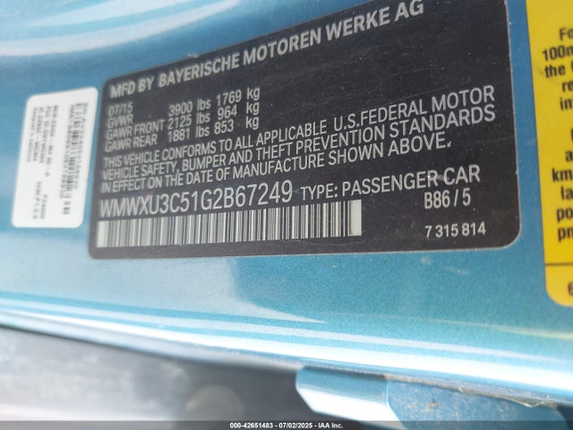 2016 MINI HARDTOP WMWXU3C51G2B67249 Photo 8