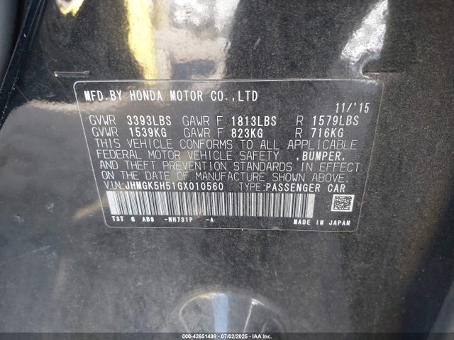 JHMGK5H51GX010560 Honda l15b1