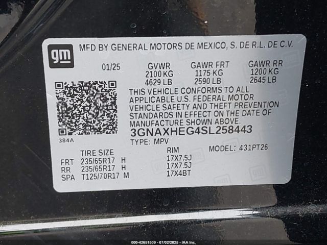 2025 CHEVROLET EQUINOX 3GNAXHEG4SL258443 Photo 8
