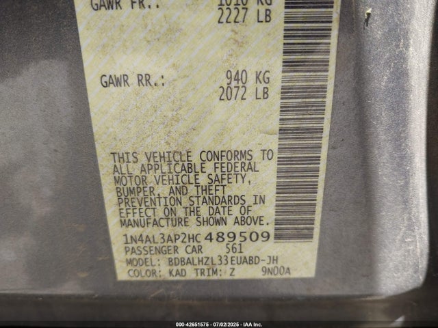 1N4AL3AP2HC489509 Nissan Altima