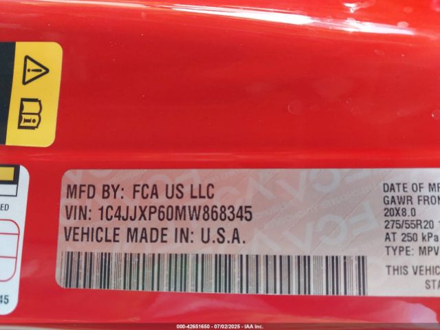 2021 JEEP WRANGLER 4XE 1C4JJXP60MW868345 Photo 8